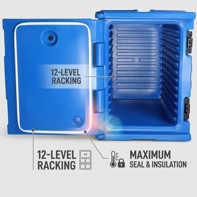 Heavy-Duty Catering Box 90L Commercial Rotomolded Insulated Food Transport Cabinet Four Casters 635x460x640mm