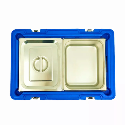 o PE da carga da parte superior 30L isolou a caixa Thermo do alimento com a bandeja interna de aço inoxidável da GN