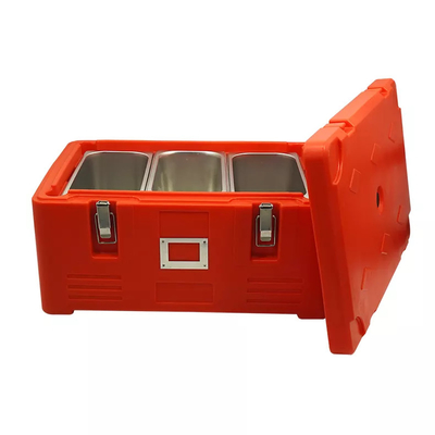 A GN de aço inoxidável isolou a caixa térmica 30L do PE de Pan Carrier Rotomold Plastic do alimento