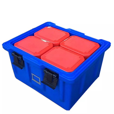 A carga superior mantém a caixa térmica isolada morna 70L da entrega do recipiente de alimento