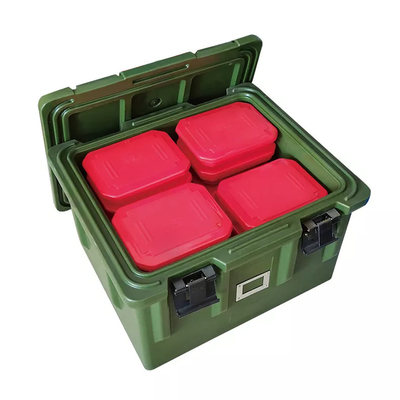A carga superior mantém a caixa térmica isolada morna 70L da entrega do recipiente de alimento