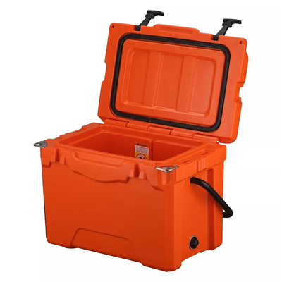 Produtos portáteis de Rotomoulded da caixa de gelo da entrega que rolam a caixa 25L do refrigerador do transporte