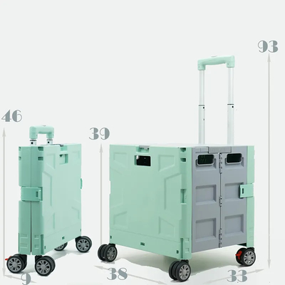 6 rodas que escalam o carrinho de compras plástico com Seat Mini Folding Hand Luggage Cars