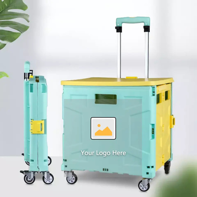 6 rodas que escalam o carrinho de compras plástico com Seat Mini Folding Hand Luggage Cars