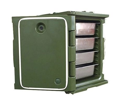 Transportador de alimentos isolado azul com alças de nylon