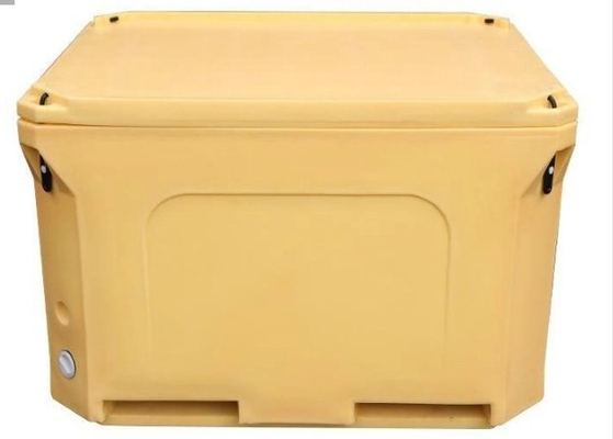 Contenedor de transporte de alimentos com isolamento amarelo com alça de borracha para alimentos frescos