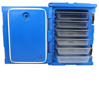 Recipiente industrial de transporte de alimentos quentes 100L com válvula de drenagem LLDPE caixa de catering de quatro rodas isolada