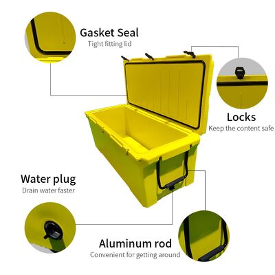 Caixa Térmica Rotomoldada Grande 240QT – Caixa de Gelo para Exteriores Resistente para Pesca e Viagem