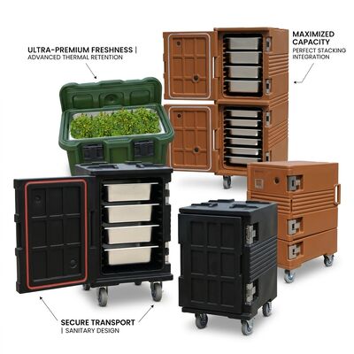 Carregador de alimentos rotomoulded 95L Grade militar isolado de alimentos panela caixa de transporte pesado GN panela de transporte