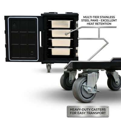 Caixa térmica rotomoldada isolada 82L para transporte de alimentos quentes e frios