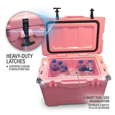 Caixa Térmica Rotomoldada 28L Portátil para Exterior Baú de Gelo LLDPE de Grau Alimentício para Camping e Pesca