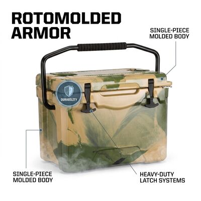 Caixa Térmica Rotomoldada 28L Portátil para Exterior Baú de Gelo LLDPE de Grau Alimentício para Camping e Pesca