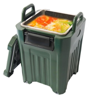 recipientes de alimento 45L isolados militares, portador isolado da sopa com rodas