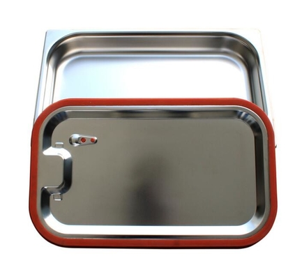 Alimento de aço inoxidável Pan With Lid da cozinha, bandeja de aço inoxidável do bufete