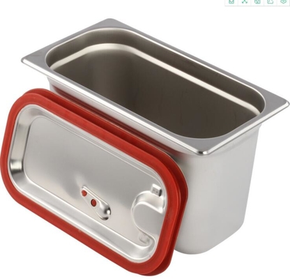 Alimento de aço inoxidável Pan With Lid da cozinha, bandeja de aço inoxidável do bufete