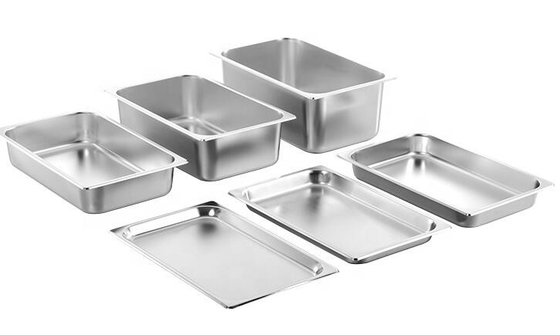 Toda a bandeja de aço inoxidável do alimento do anti-bloqueio do tamanho, bandejas de aço inoxidável da tabela de vapor com tampas