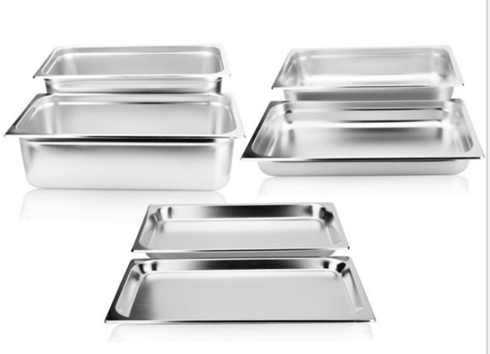 Toda a bandeja de aço inoxidável do alimento do anti-bloqueio do tamanho, bandejas de aço inoxidável da tabela de vapor com tampas