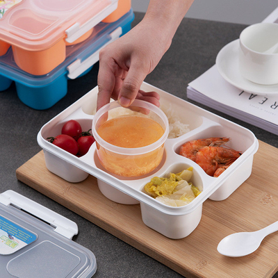 recipientes plásticos reusáveis do almoço 1170ml com os copos da água da sopa